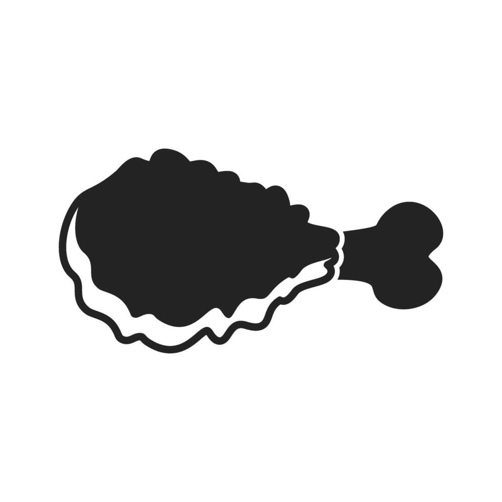 A black and white illustration of a chicken vector