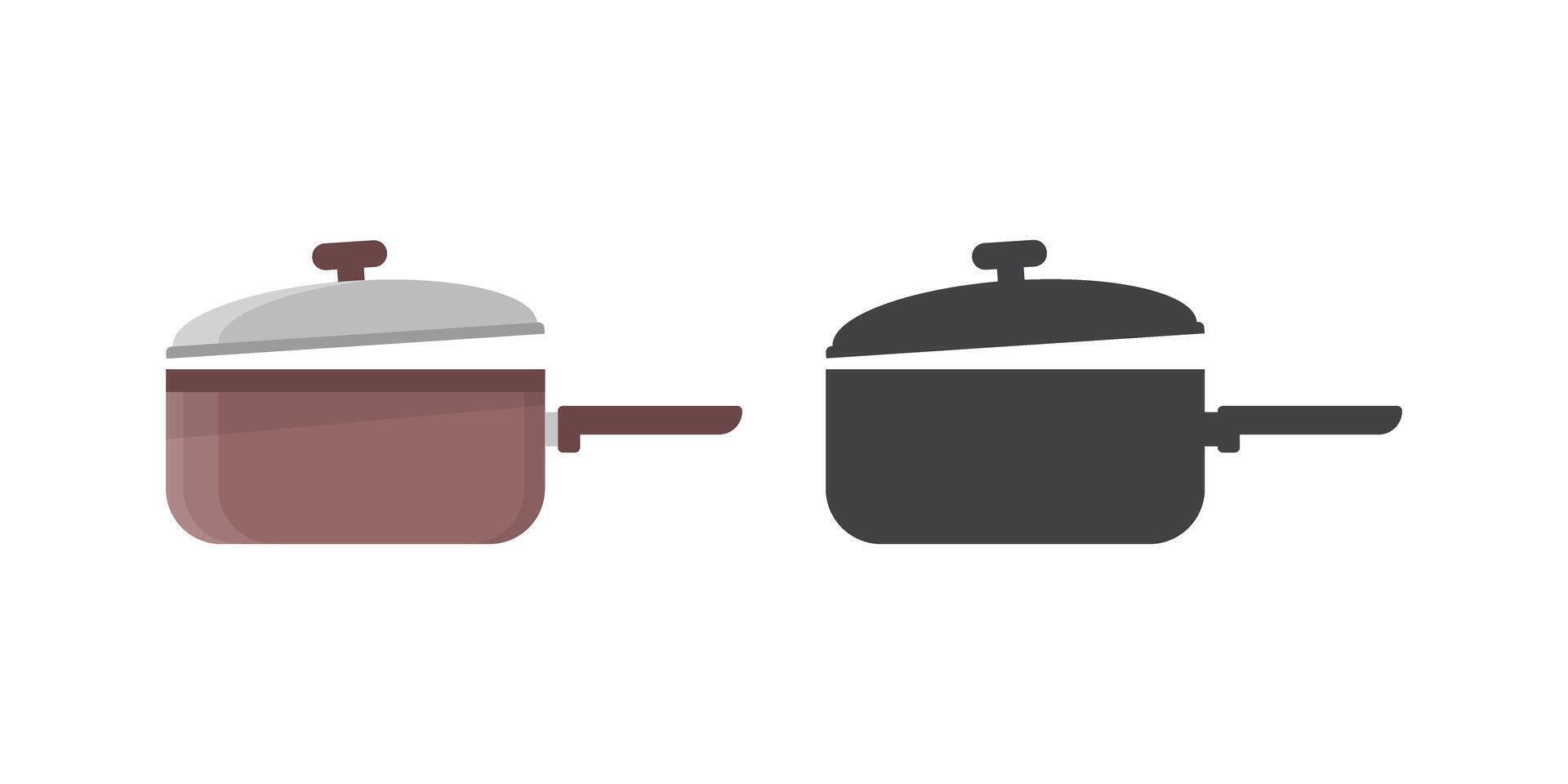 Two pots and pans on a white background vector