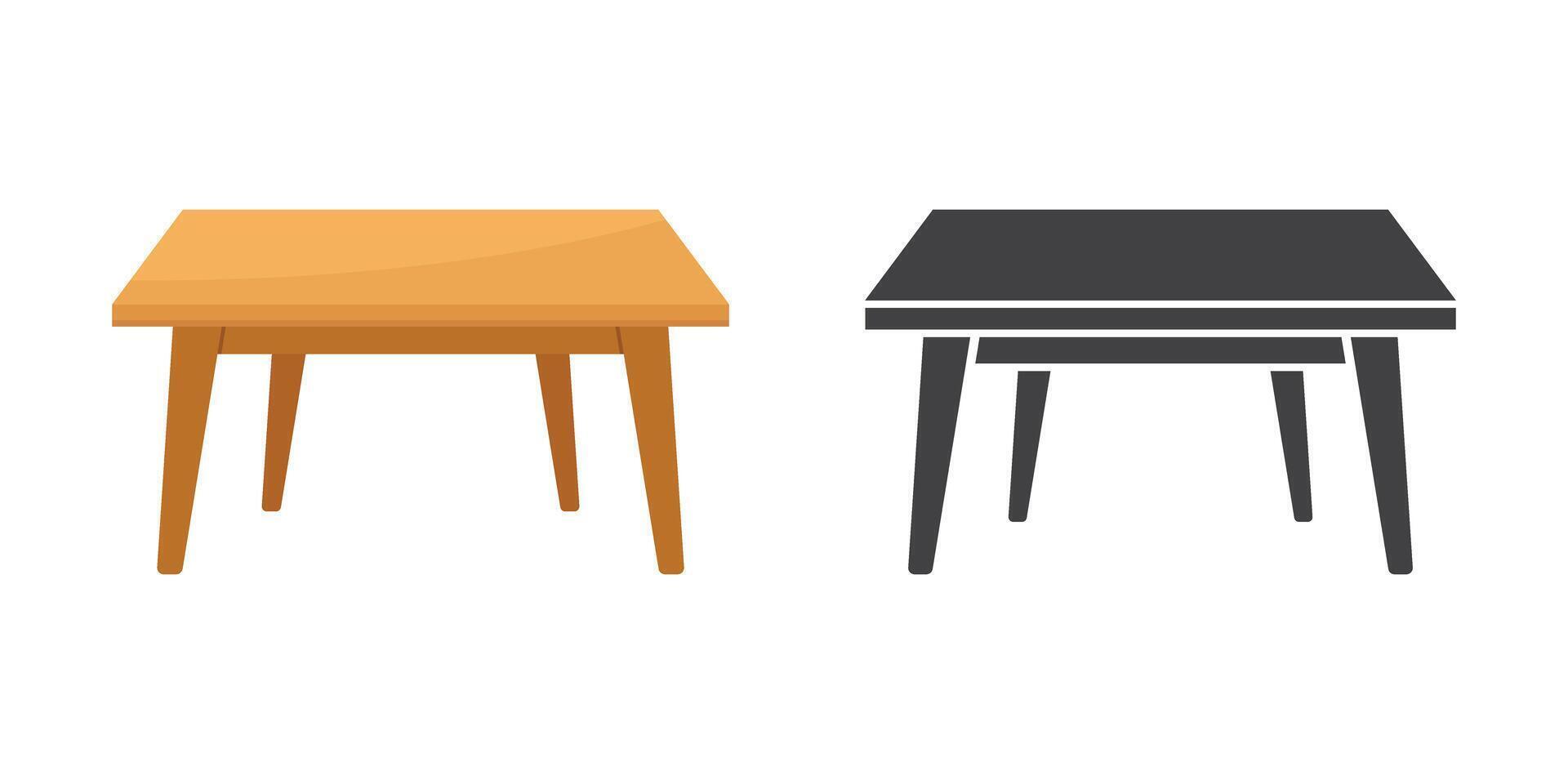 Two tables with different colors on them vector