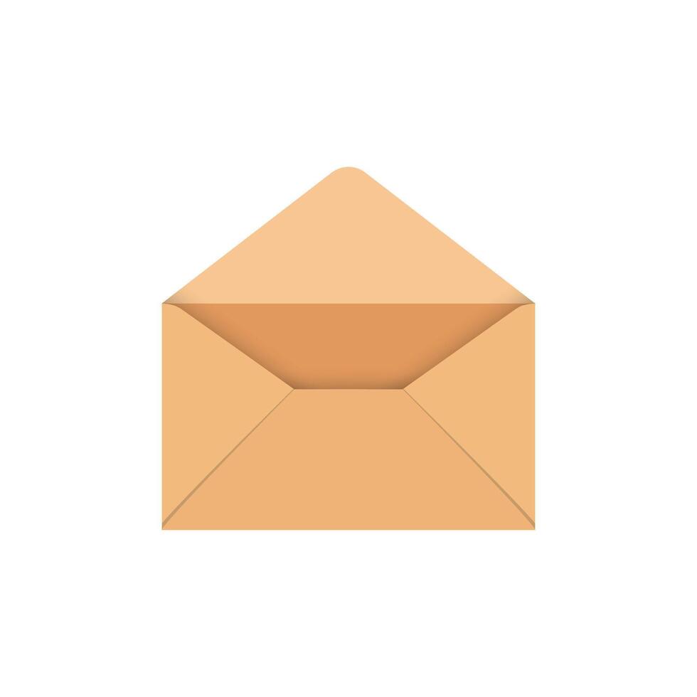An open envelope on a white background vector