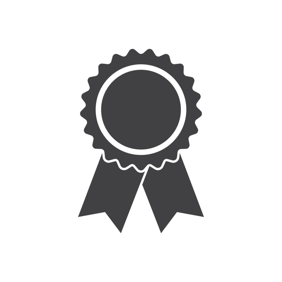 A black and white icon of a ribbon vector
