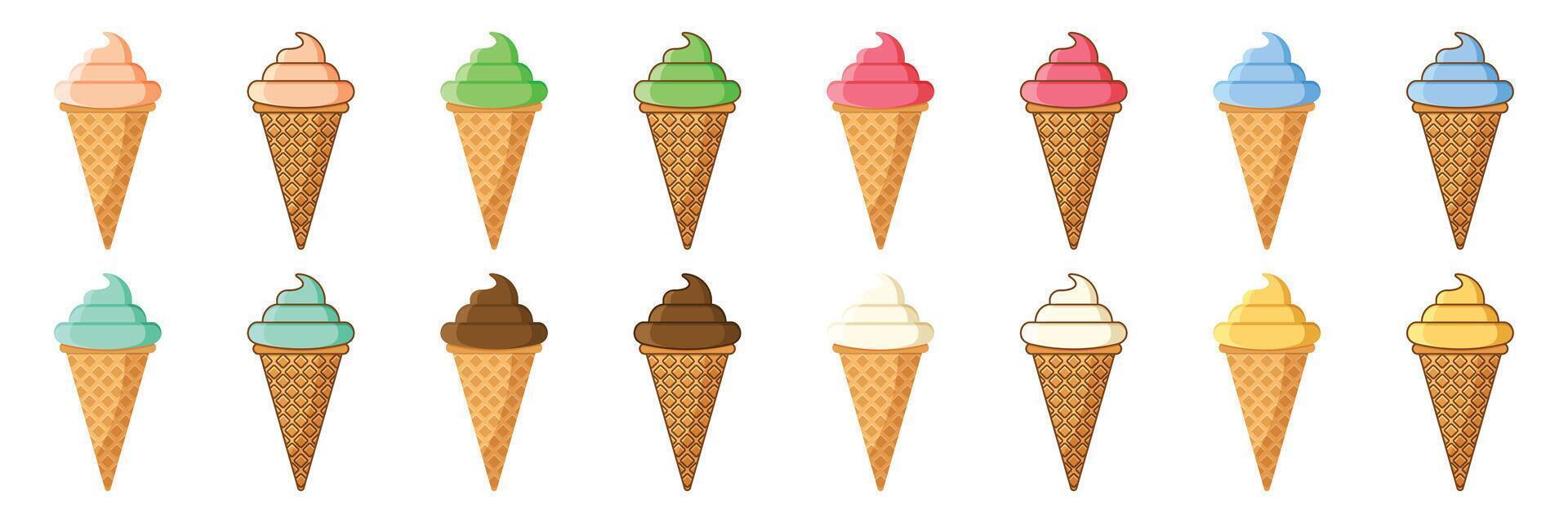 Ice cream cones illustration vector