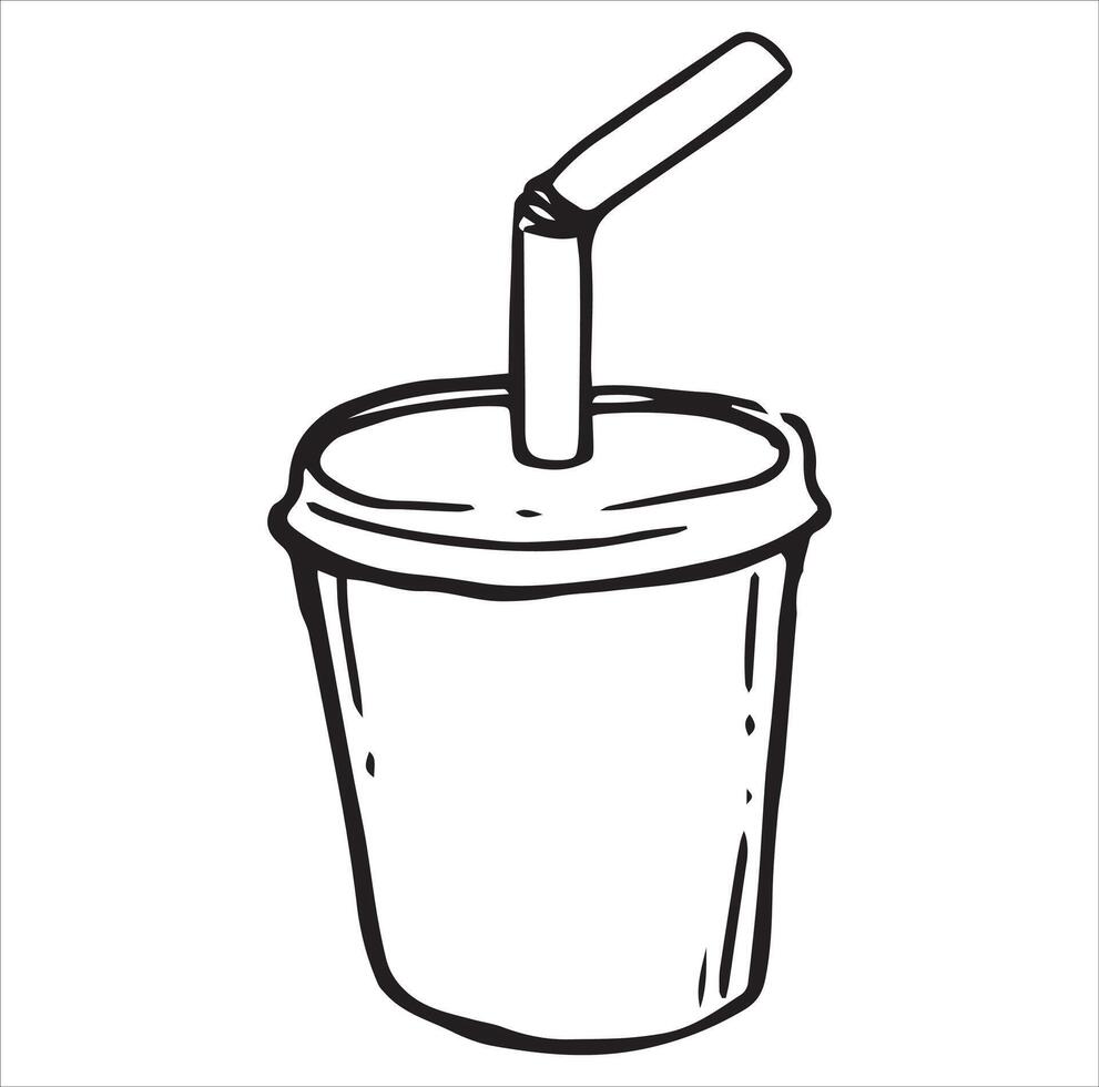 cardboard glass of soda. illustration in doodle style vector