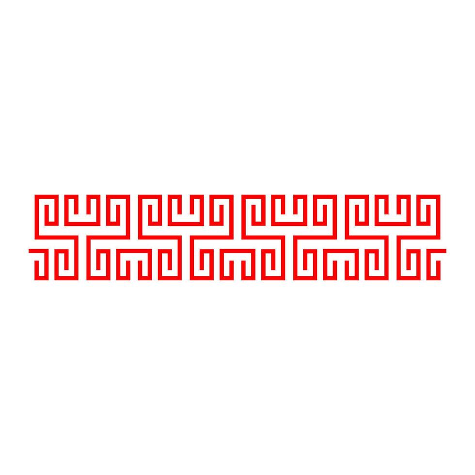 Red antique border line element, Chinese border frame vector
