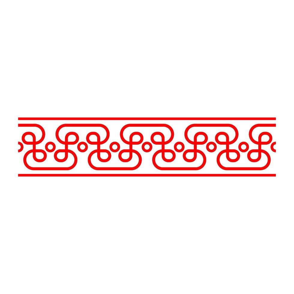 Red antique border line, Chinese border frame vector