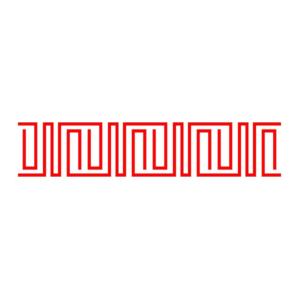 Red antique border line, Chinese border frame element vector
