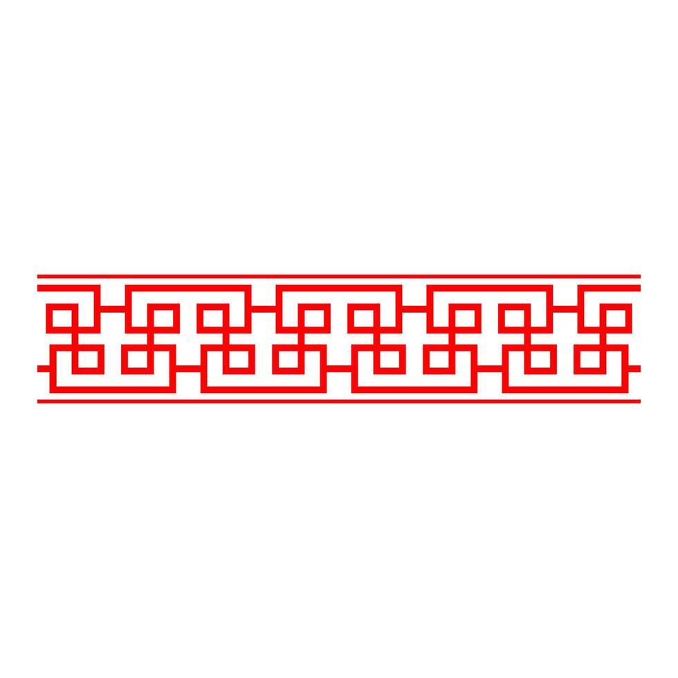 Red antique border line, Chinese border frame design vector