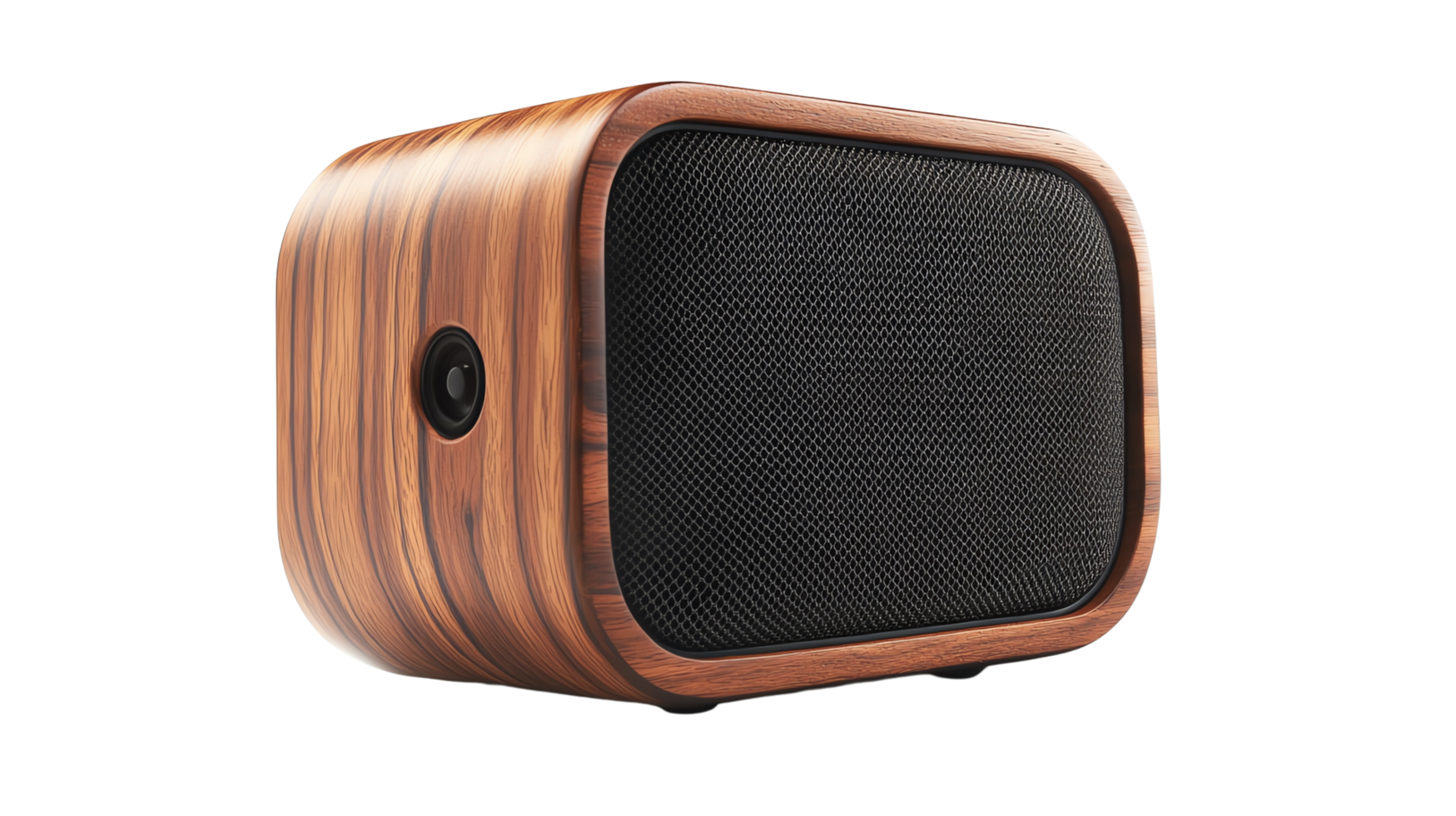 Stylish wooden Bluetooth speaker design. png
