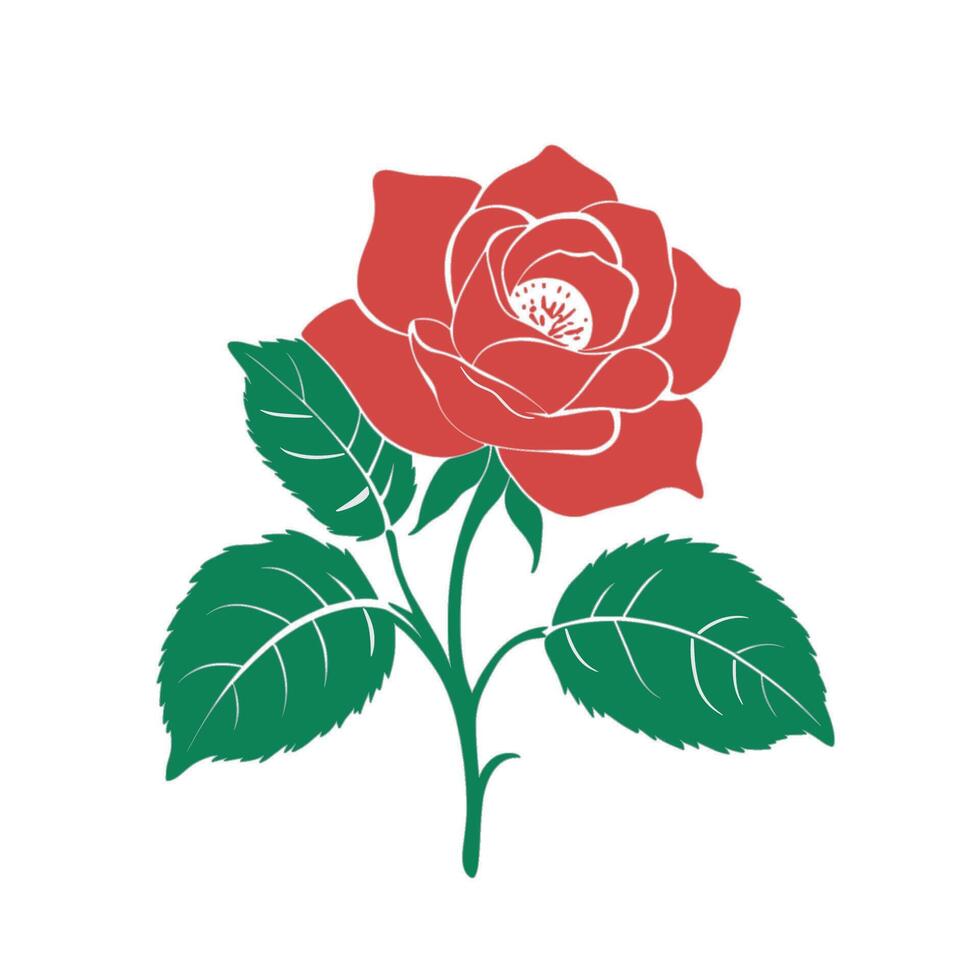 Rose Flower art illustration, Red rose flower, Beautiful flower vector