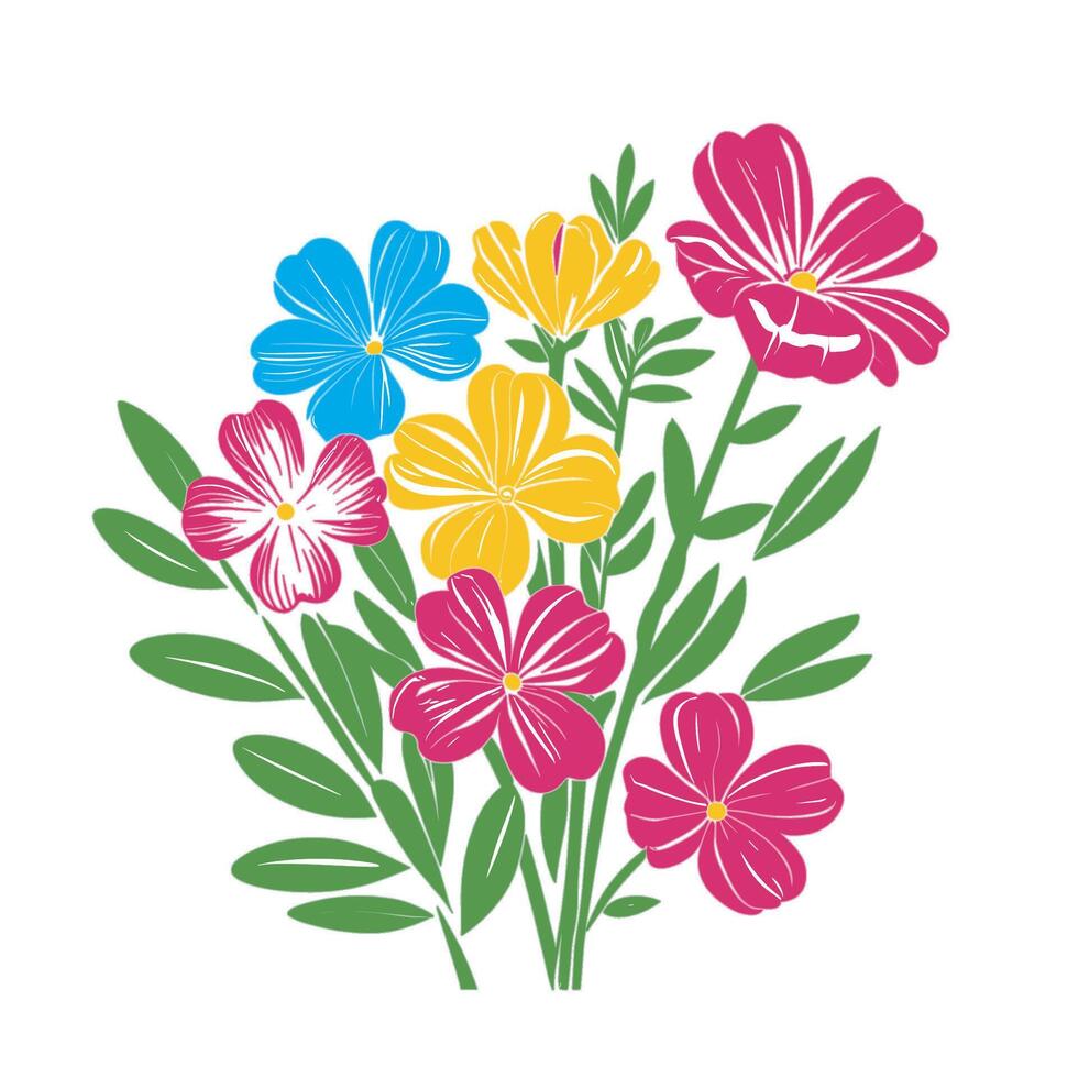 ornaments of various flower colors which are suitable for ornamental decoration vector
