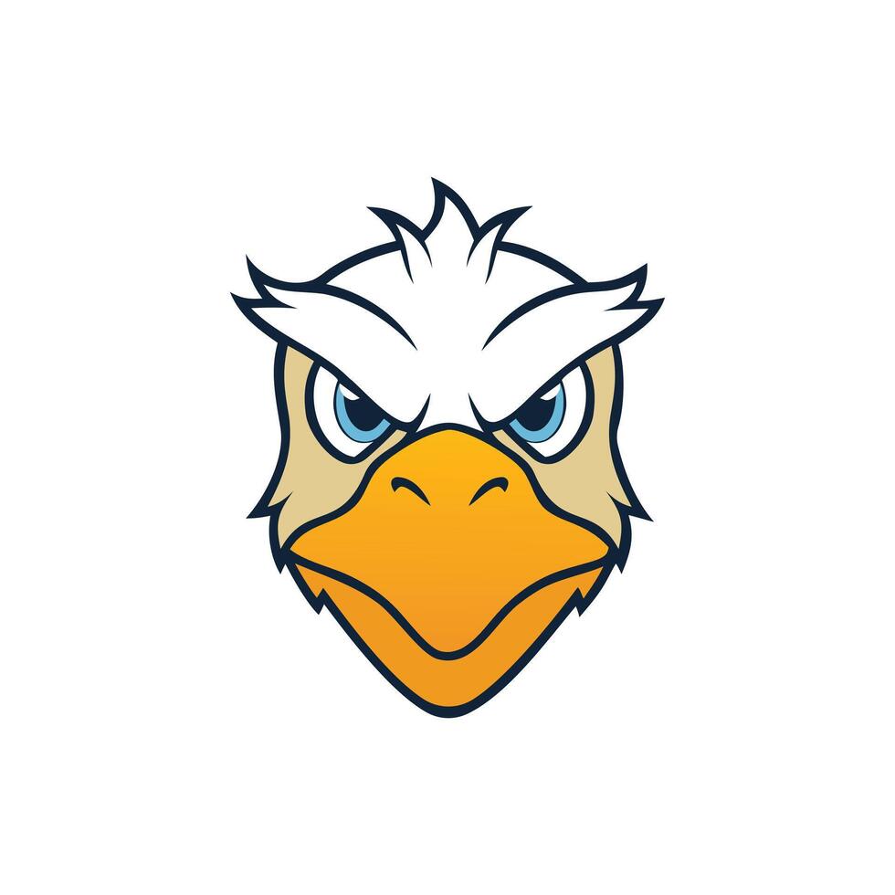 An angry eagle head with blue eyes vector