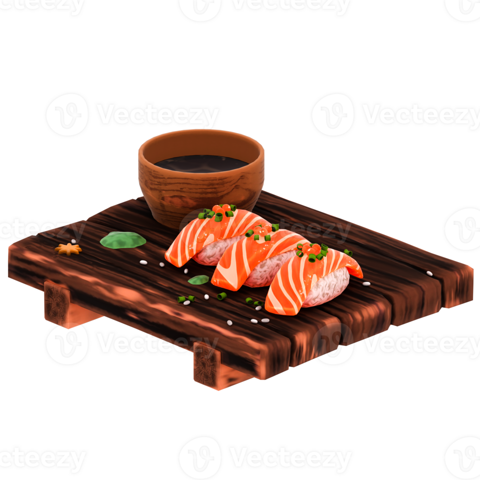 Sushi platter with transparent background png