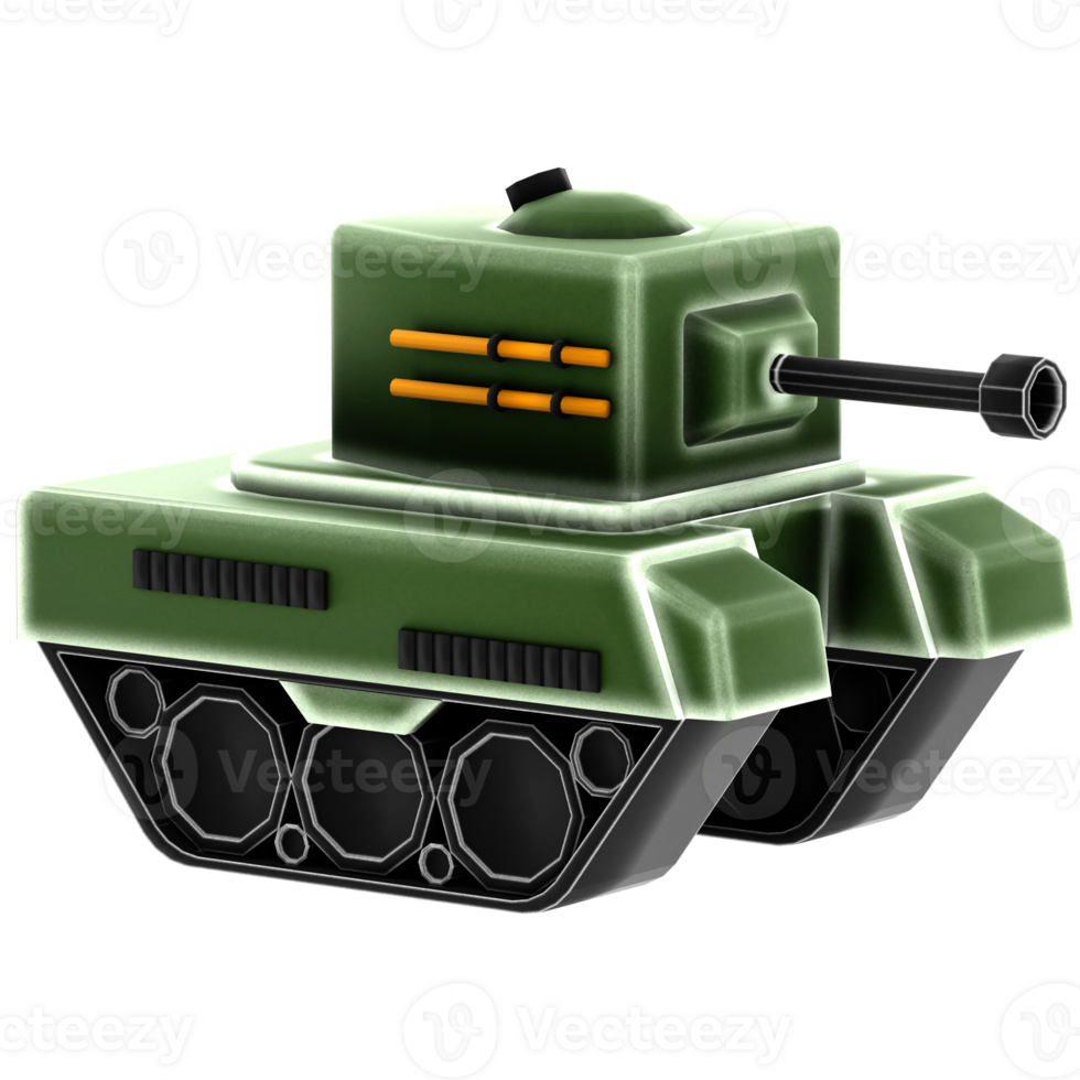 3d render green tank futuristic with transparent background png