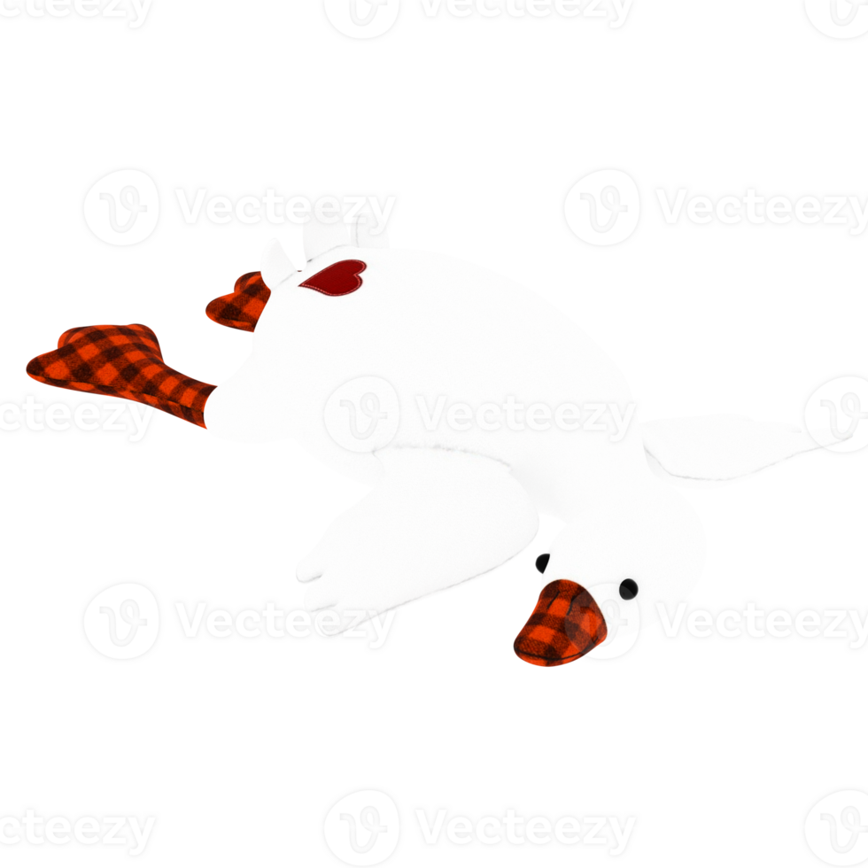 3d render goose plush toy with transparent background png