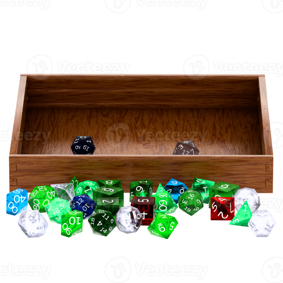 3d render dice set with transparent background png