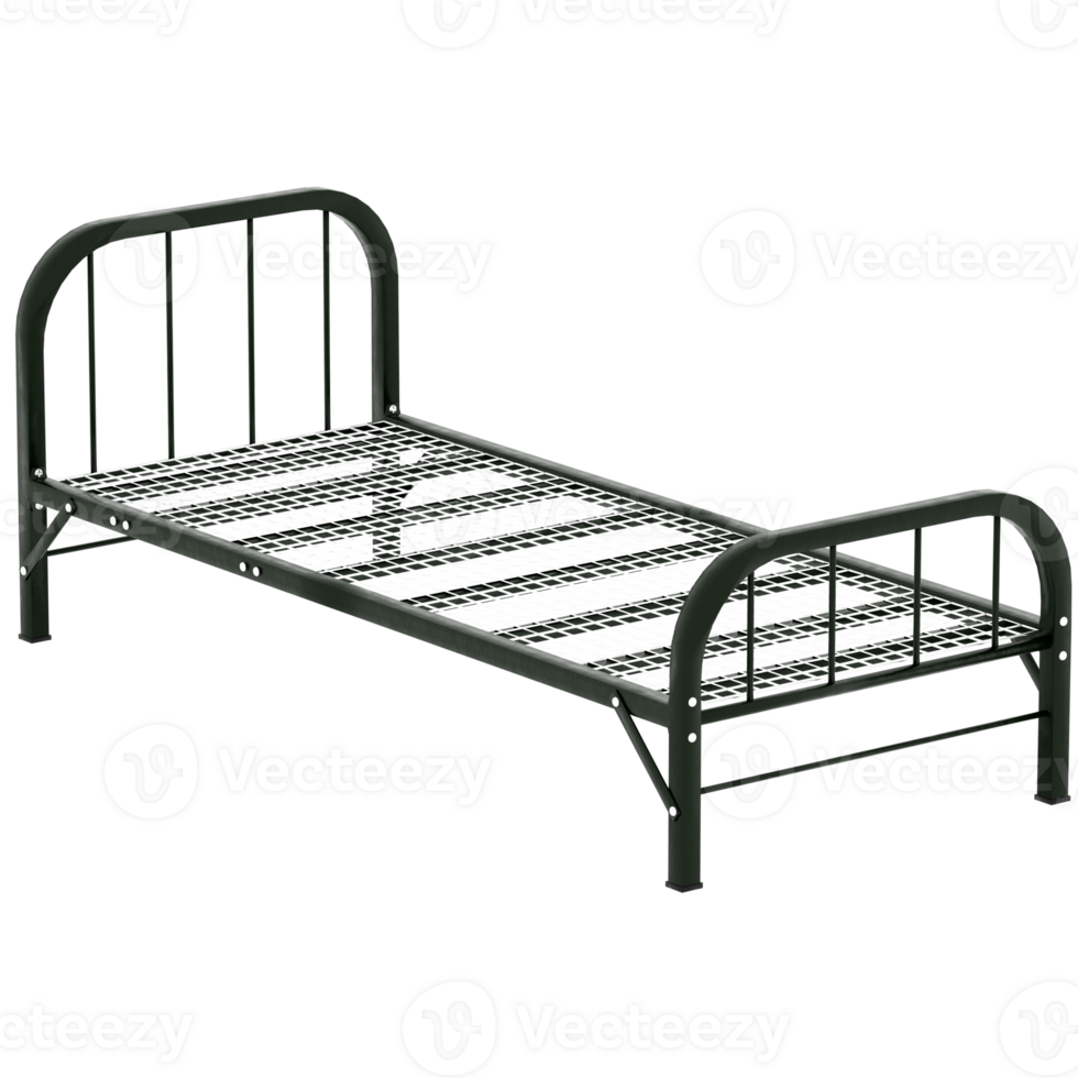 3d render metal bed frame with transparent background png