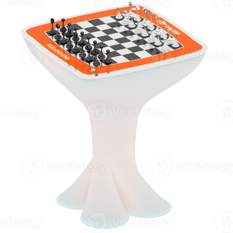 3d render chess table with transparent background png