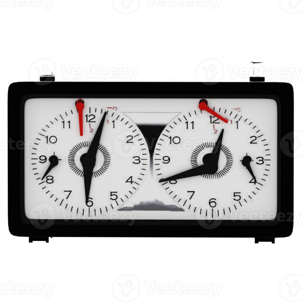 3d render chess clock with transparent background png