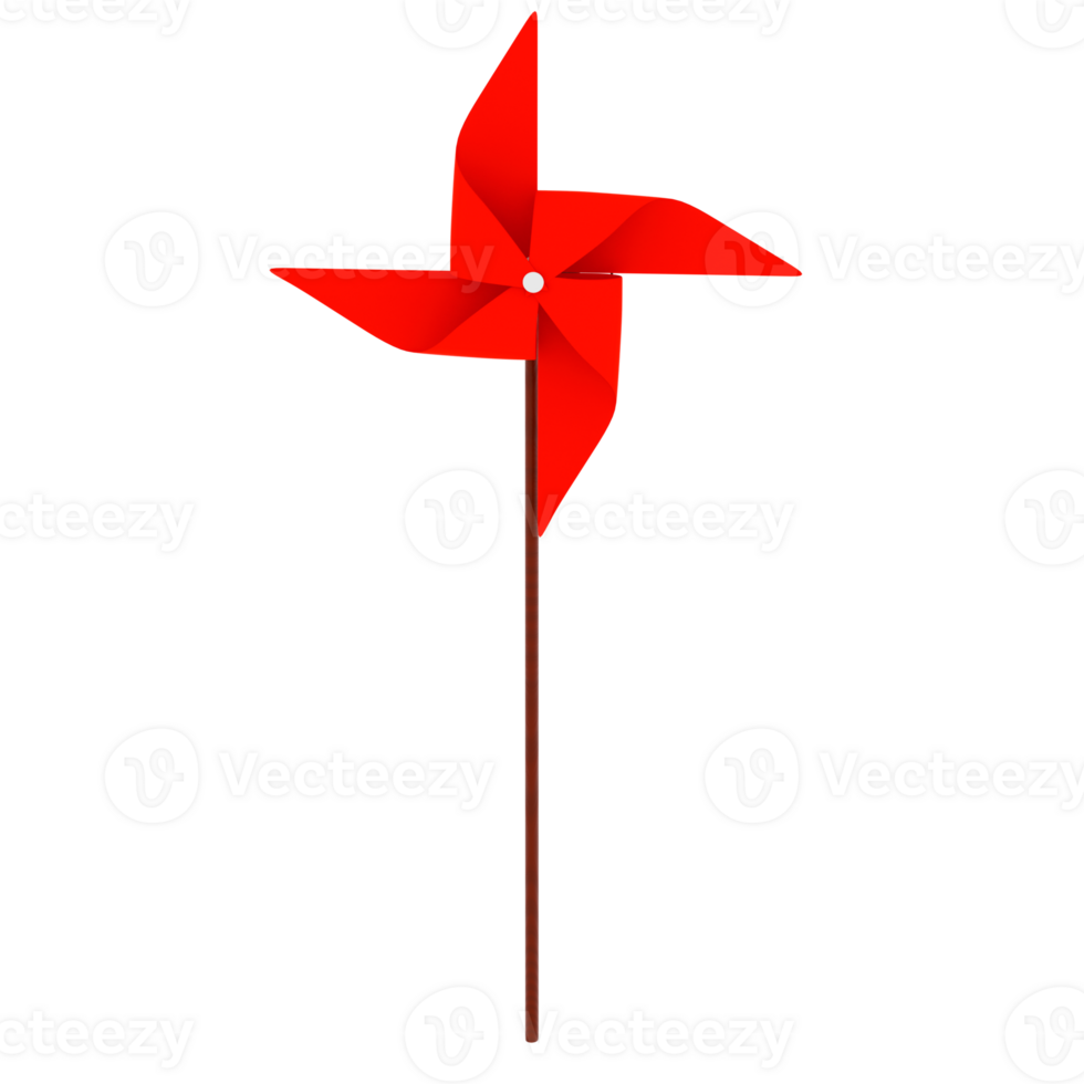 Red pinwheel with transparent background png