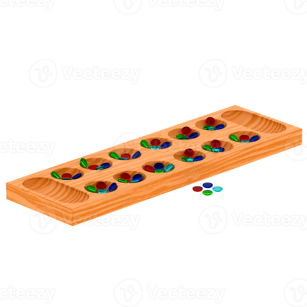 Wooden board game with transparent background png