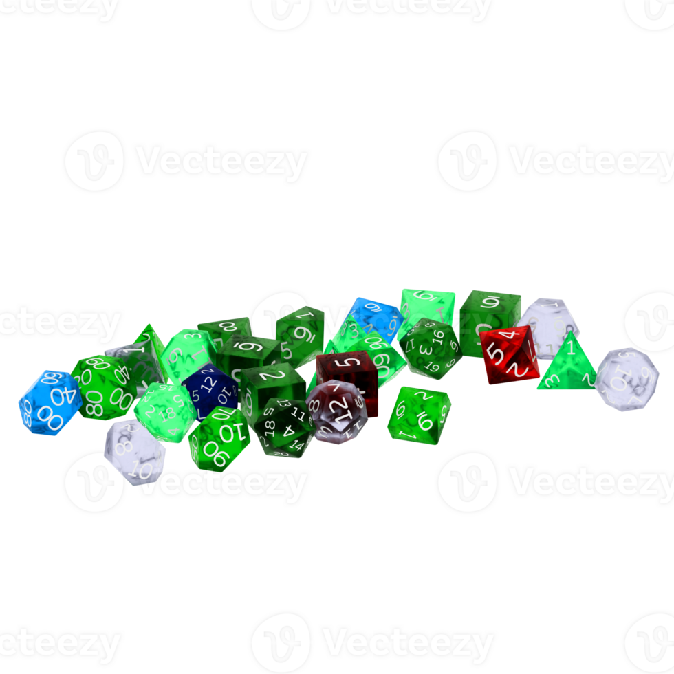 Dice set with transparent background png