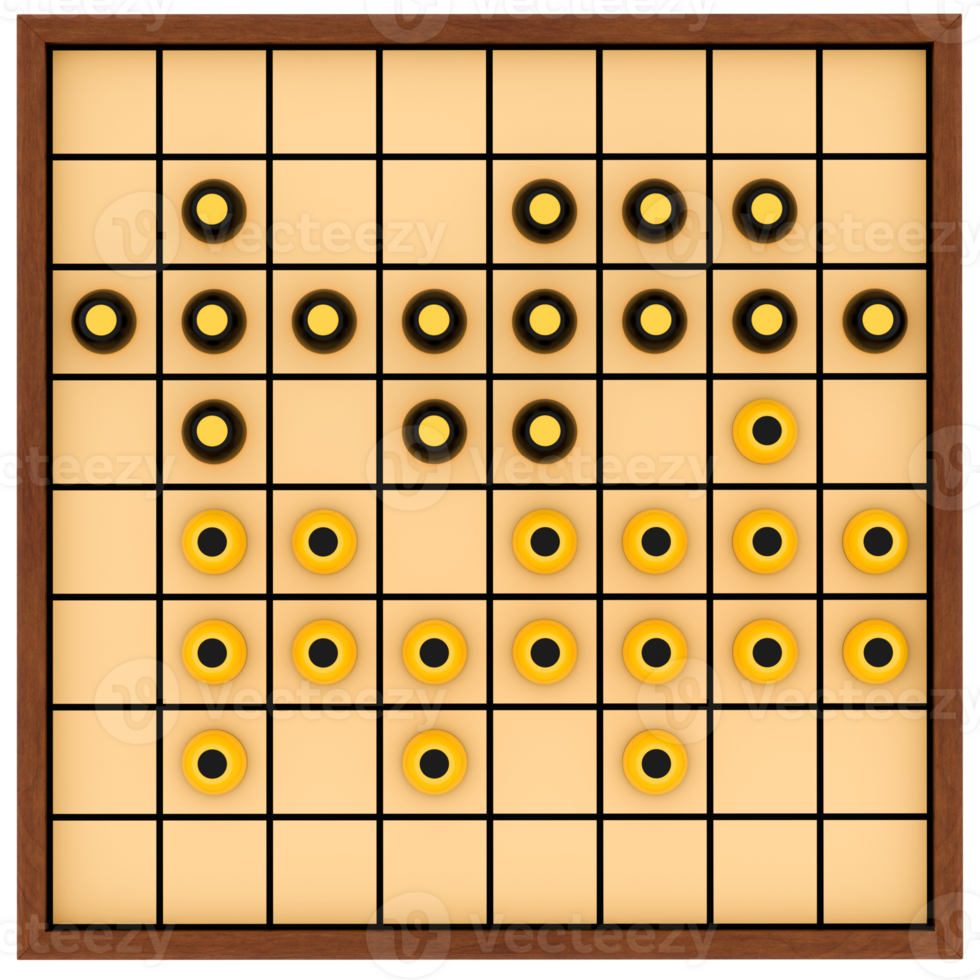 3d render board game pieces with transparent background png