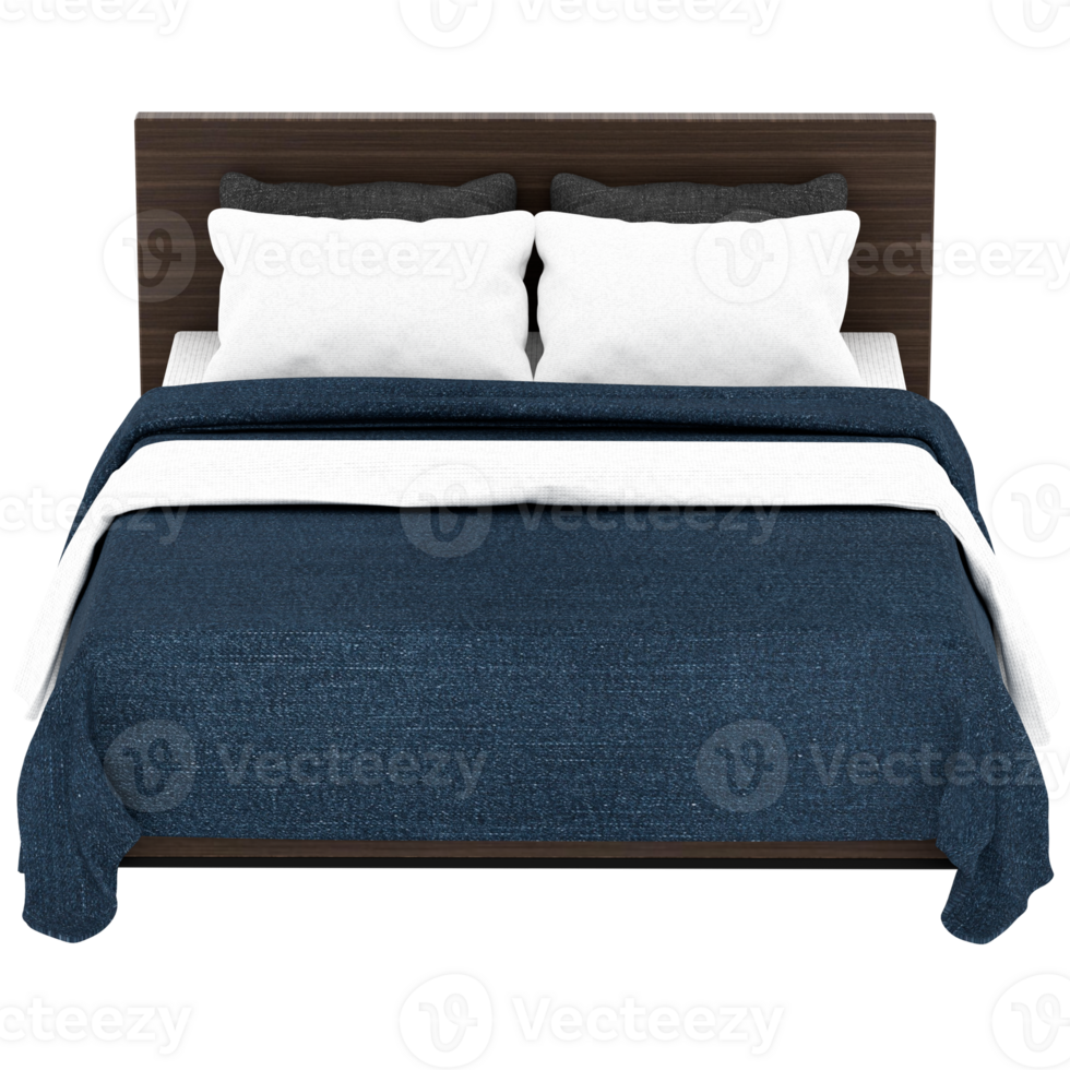 3d render modern bed with transparent background png