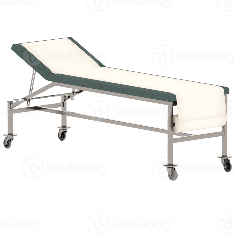 Medical examination table with transparent background png