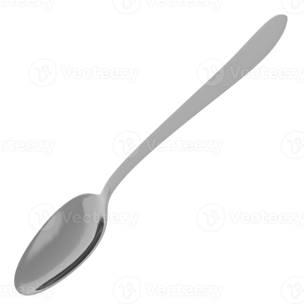 3d render spoon with transparent background png