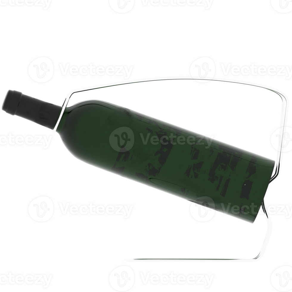 3d render wine bottle holder with transparent background png