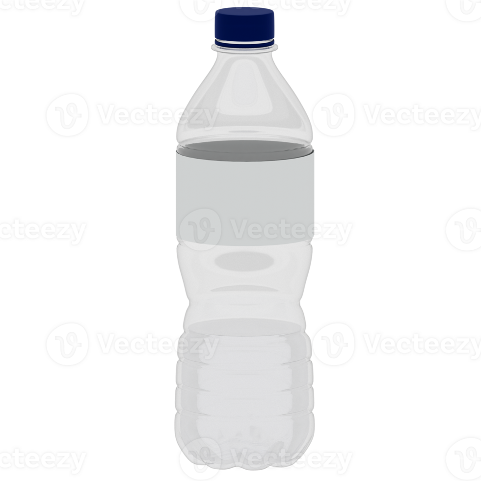 3d render plastic bottle water with transparent background png