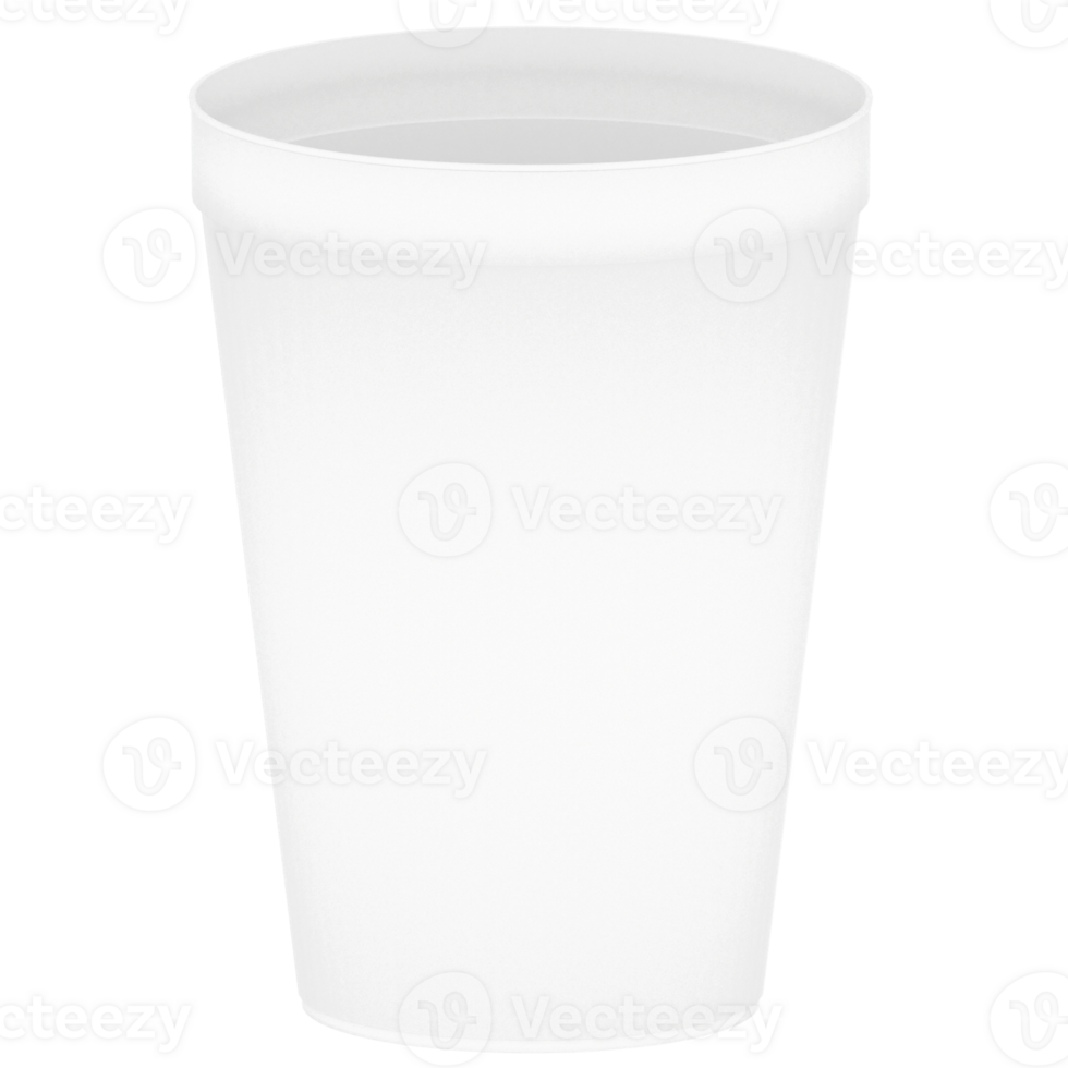 3d render styrofoam cup with transparent background png