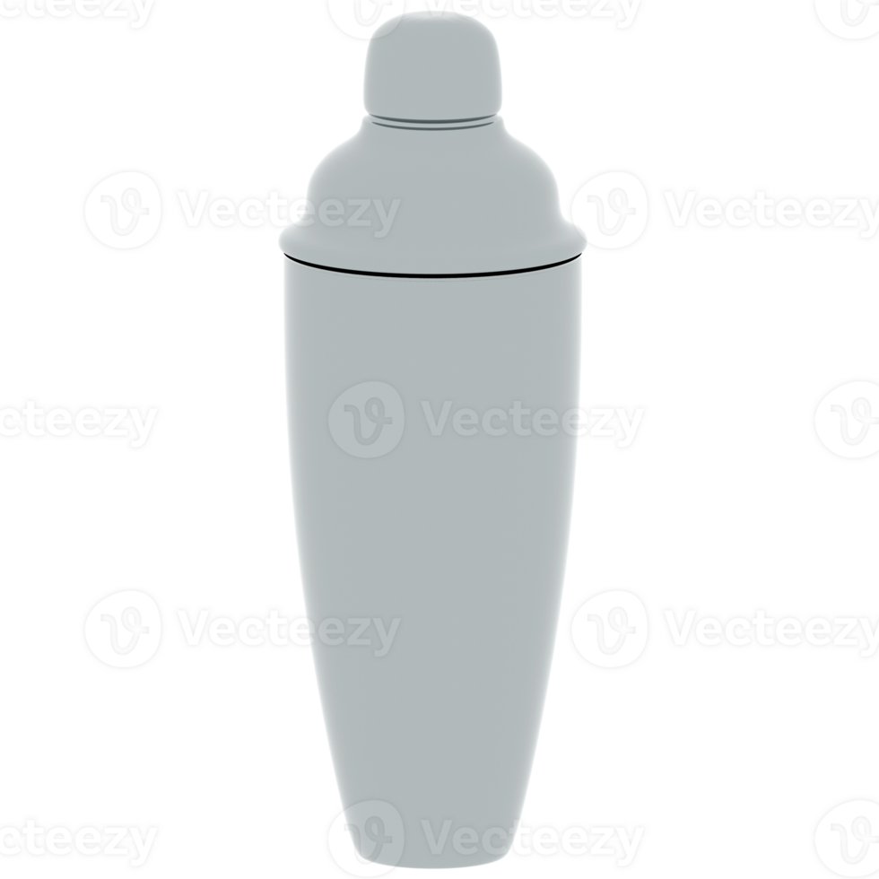 3d render cocktail shaker with transparent background png