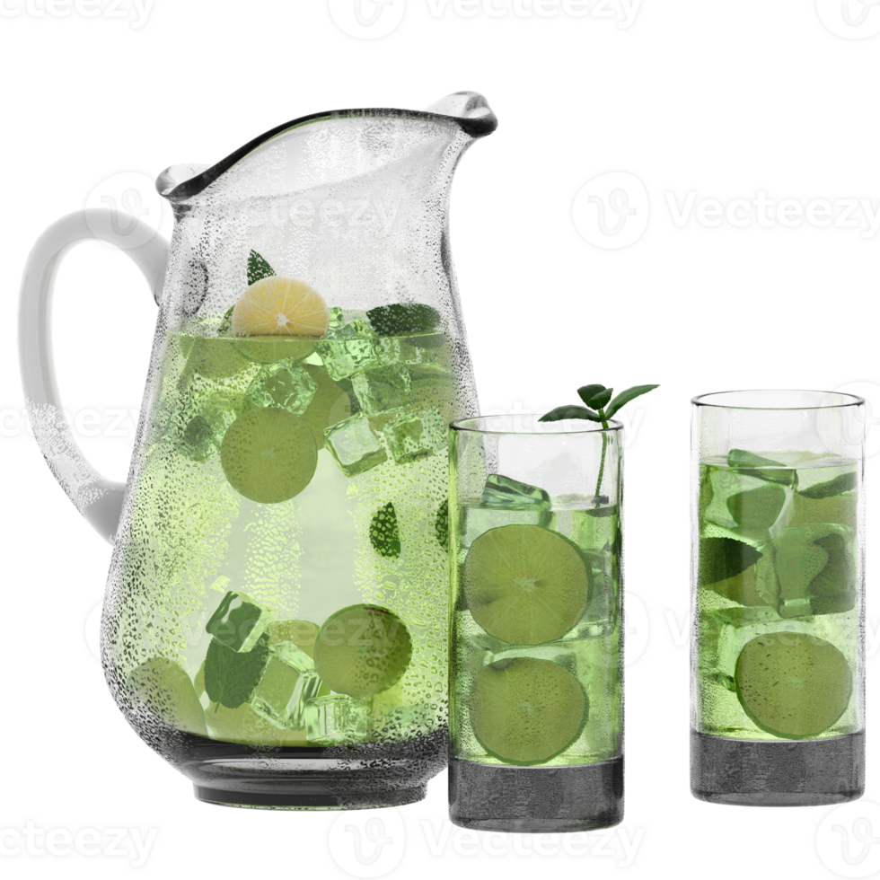 Lemonade pitcher with transparent background png