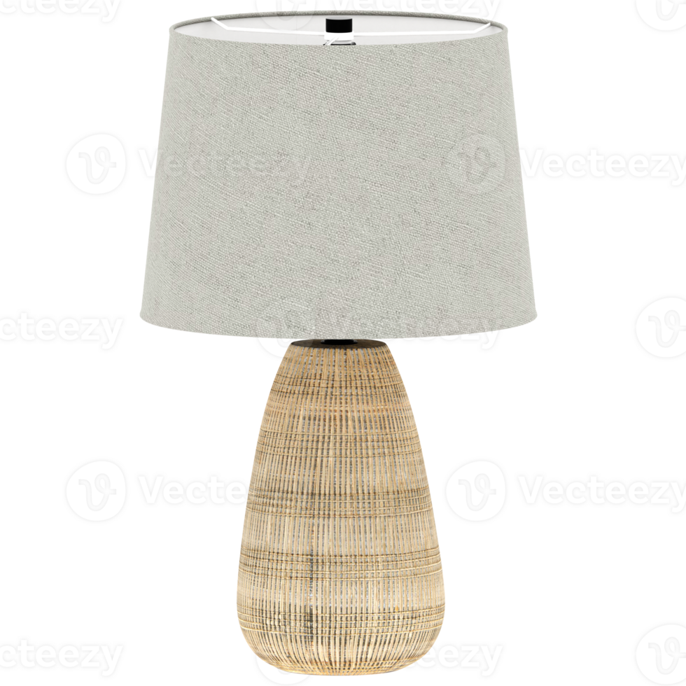 3d render rattan table lamp with transparent background png