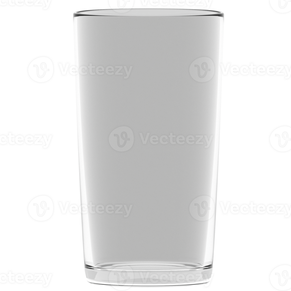 3d render empty glass cup with transparent background png