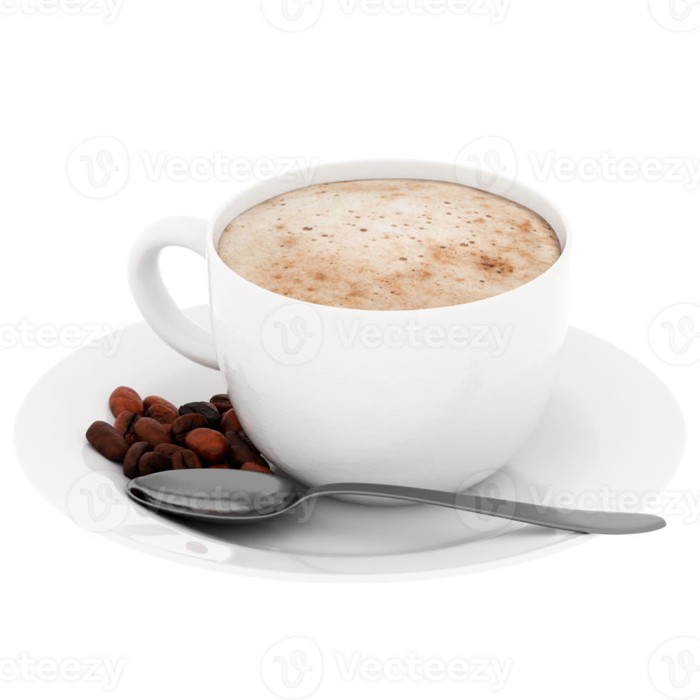 Cappuccino coffee cup with transparent background png