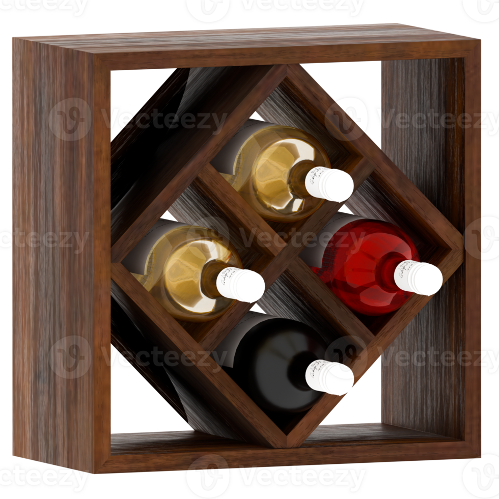 Wine rack with transparent background png