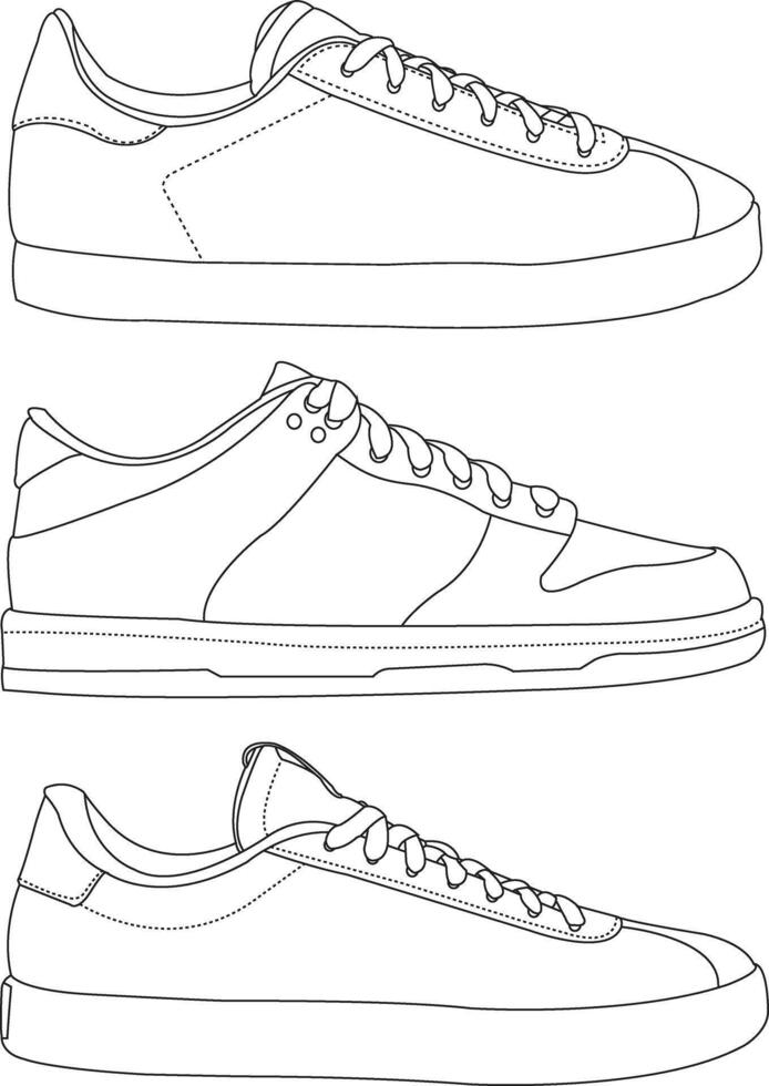 Set of shoes icon isolated Running shoes icon, sneakers in different styles, Flat Silhouette Shoes or Sneakers Icon Set Isolated vector