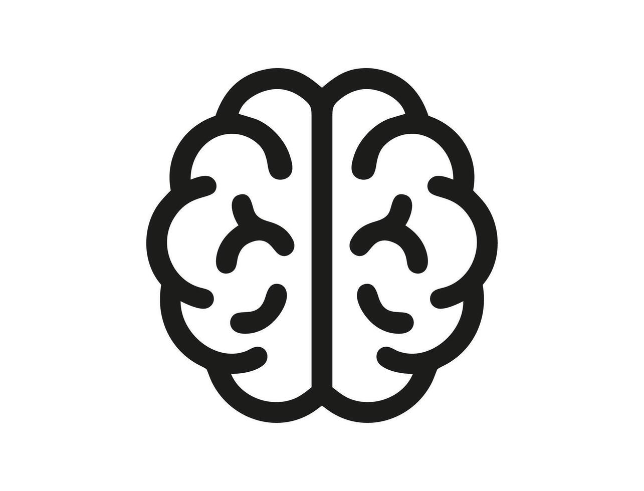 Brain Icon Illustration. Human brain organ design, Human brain, brain symbol isolated on white background vector
