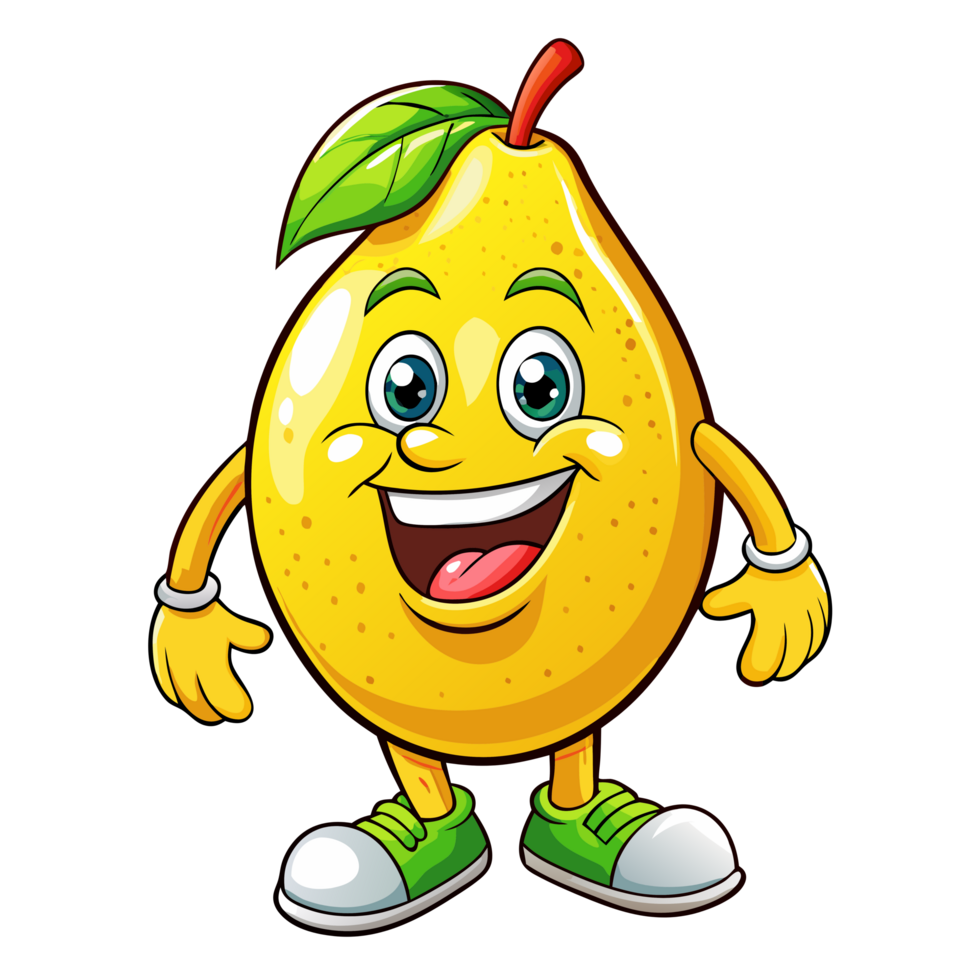 Lemon mascot with a friendly and happy face png