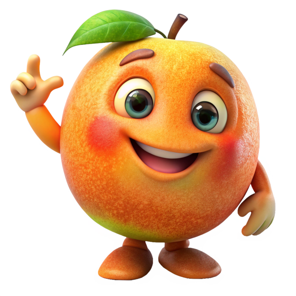 Peach cartoon mascot with a fun and simple design png