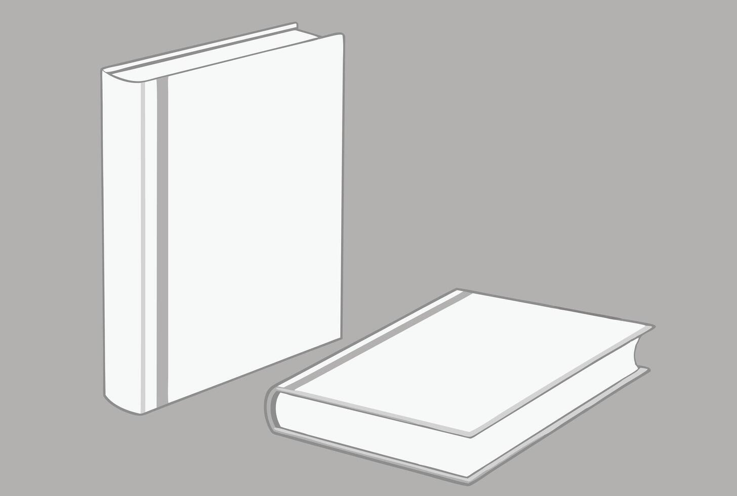 Clean and modern 3d book mockup. White Books on Isolated Background Stack and Standing. vector