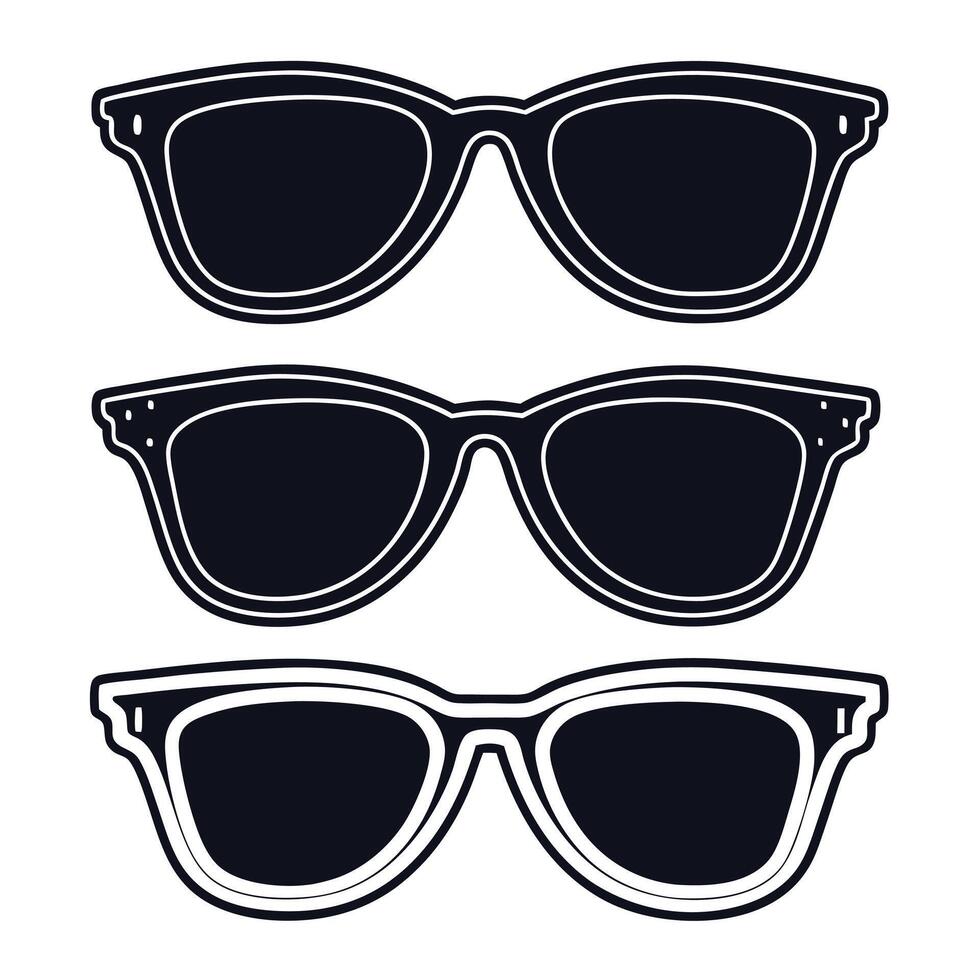 Sunglasses black and white set illustration design. black sunglasses set. vector