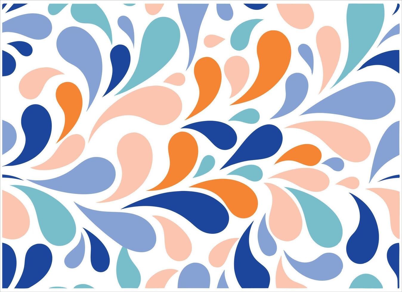 Abstract pattern colorful teardrop shapes pastel illustration. Perfect for textile design, wrapping paper, or vibrant backgrounds. vector