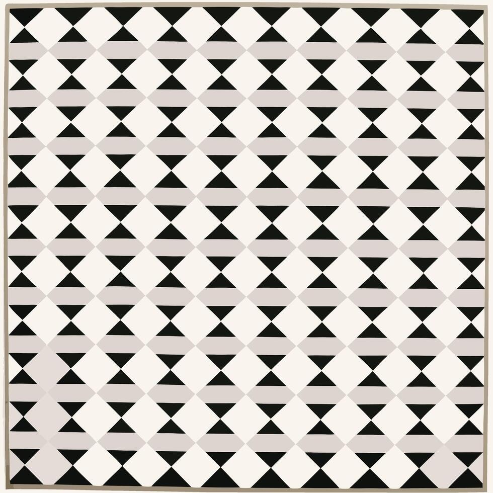 Geometric seamless pattern black and white illustration. vector