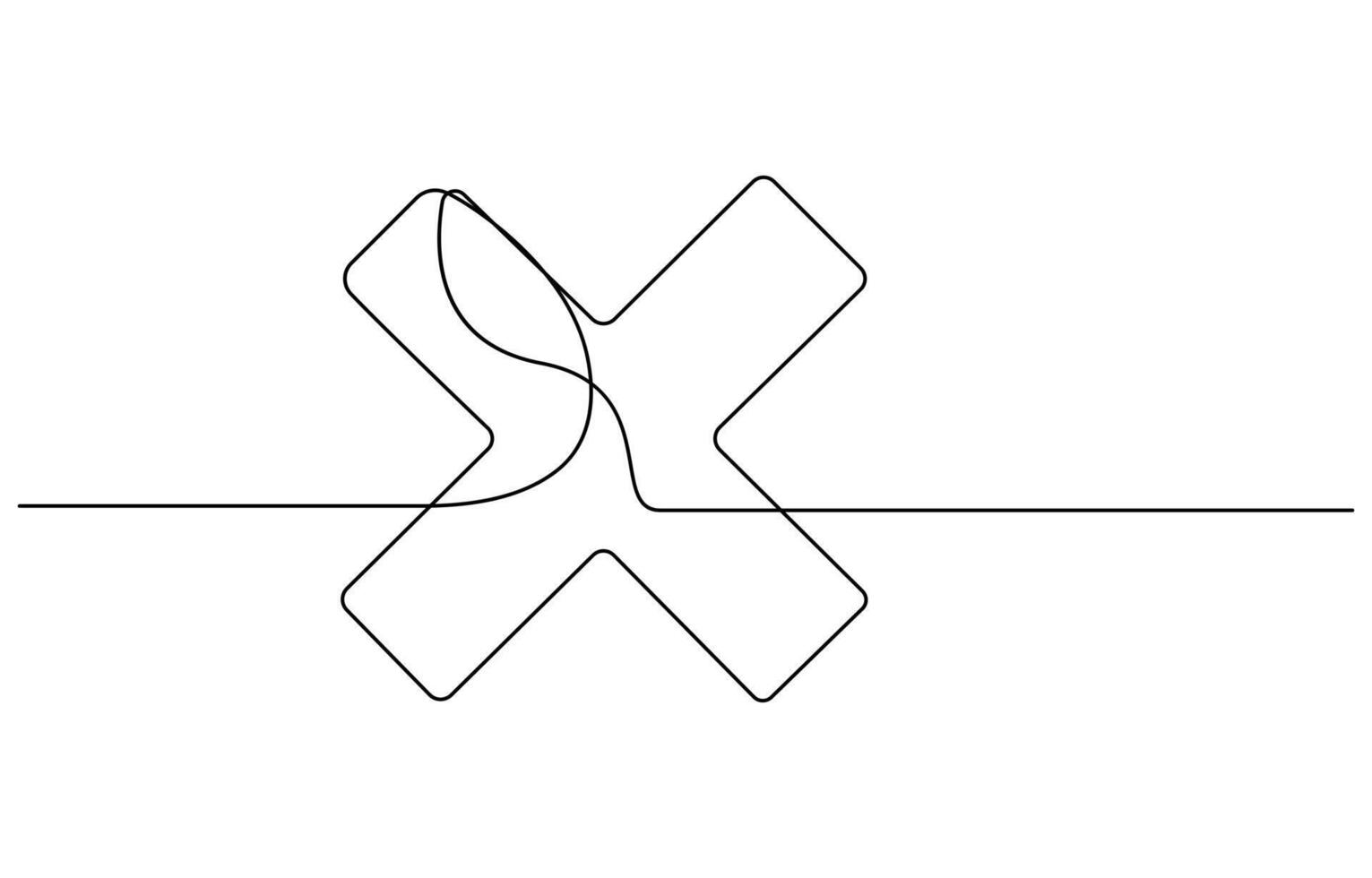 wrong mark one line vector