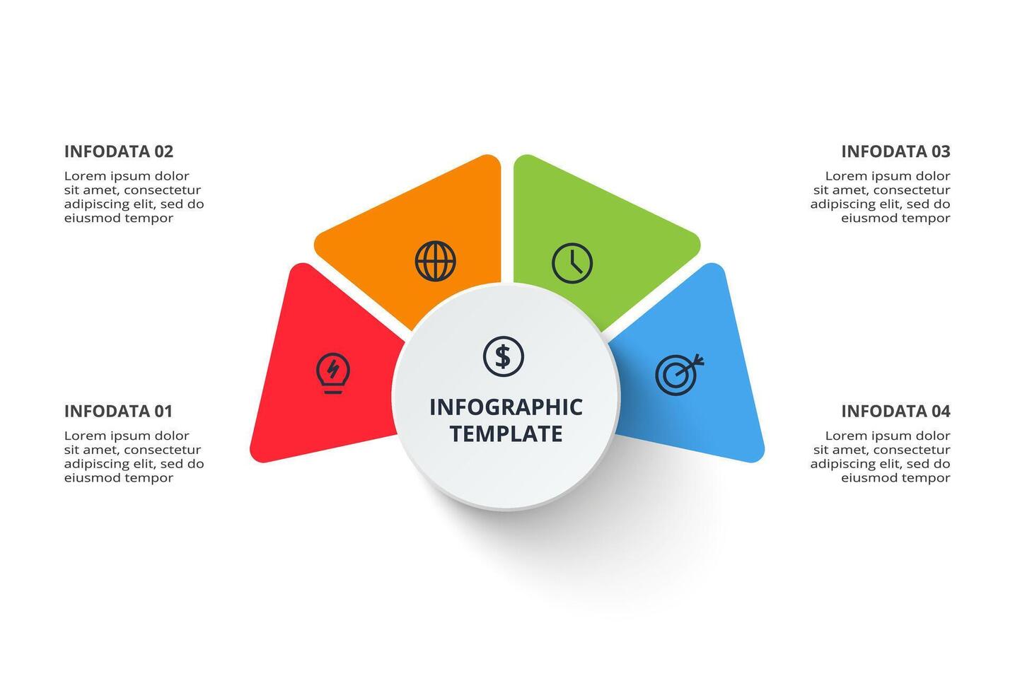 Template for web. Strategy concept for infographic with 4 steps, options, parts or processes. vector