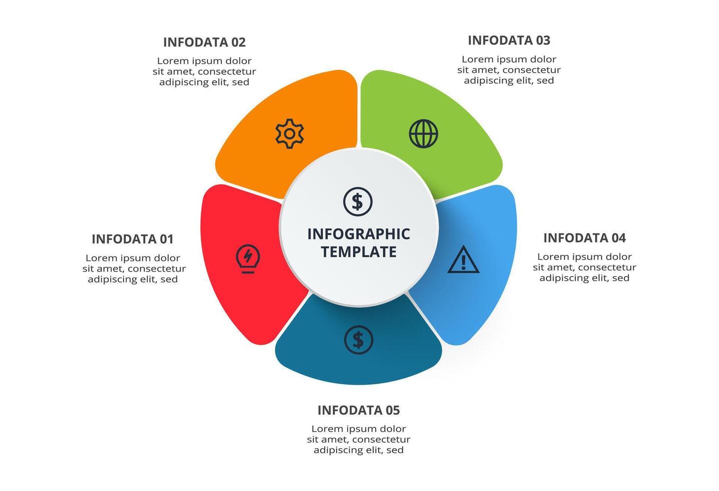 Template for web. Infographic with 5 steps, options, parts or processes. vector
