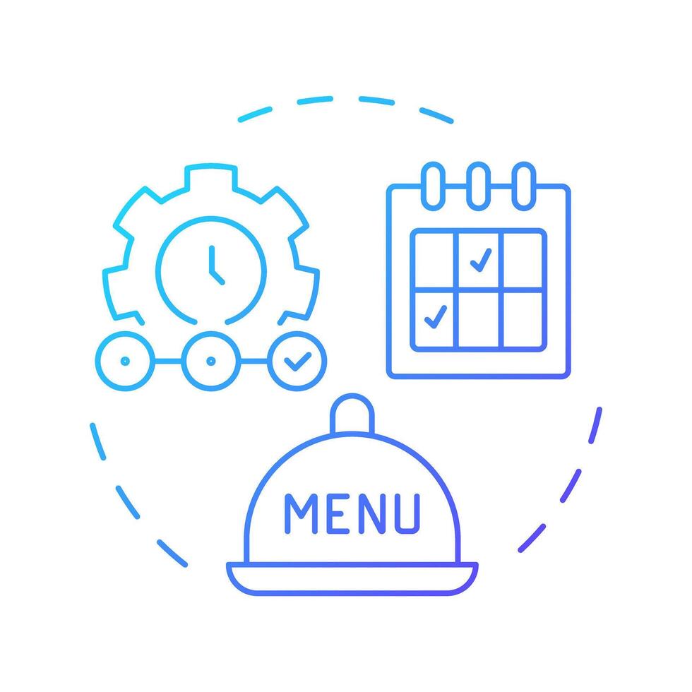 Choose time frame blue gradient concept icon. Menu engineering. Restaurant industry management. Round shape line illustration. Abstract idea. Graphic design. Easy to use in promotional material vector